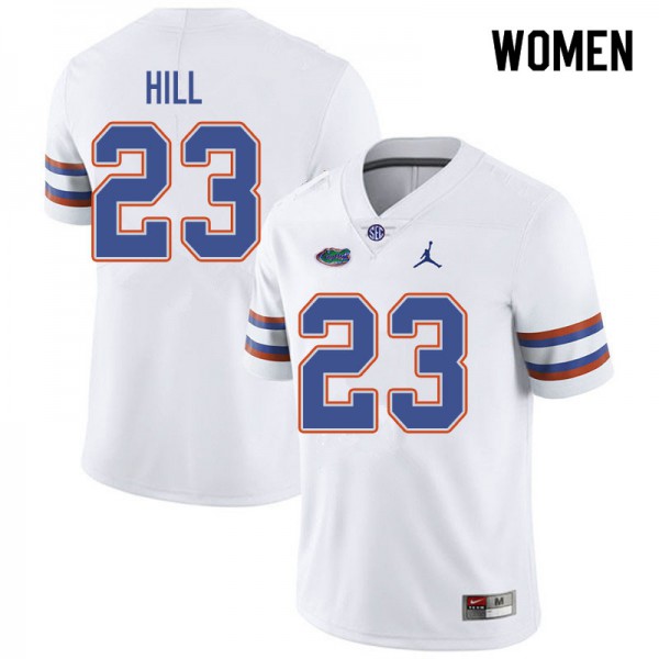 Jordan Brand Women #23 Jaydon Hill Florida Gators College Football Jersey White